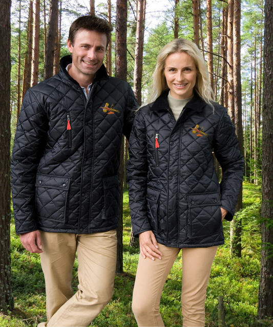 Pheasant Embroidered Country Quilted jacket