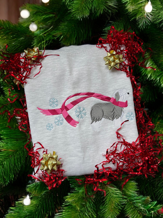 Embroidered Old English Sheepdog Christmas Jumper