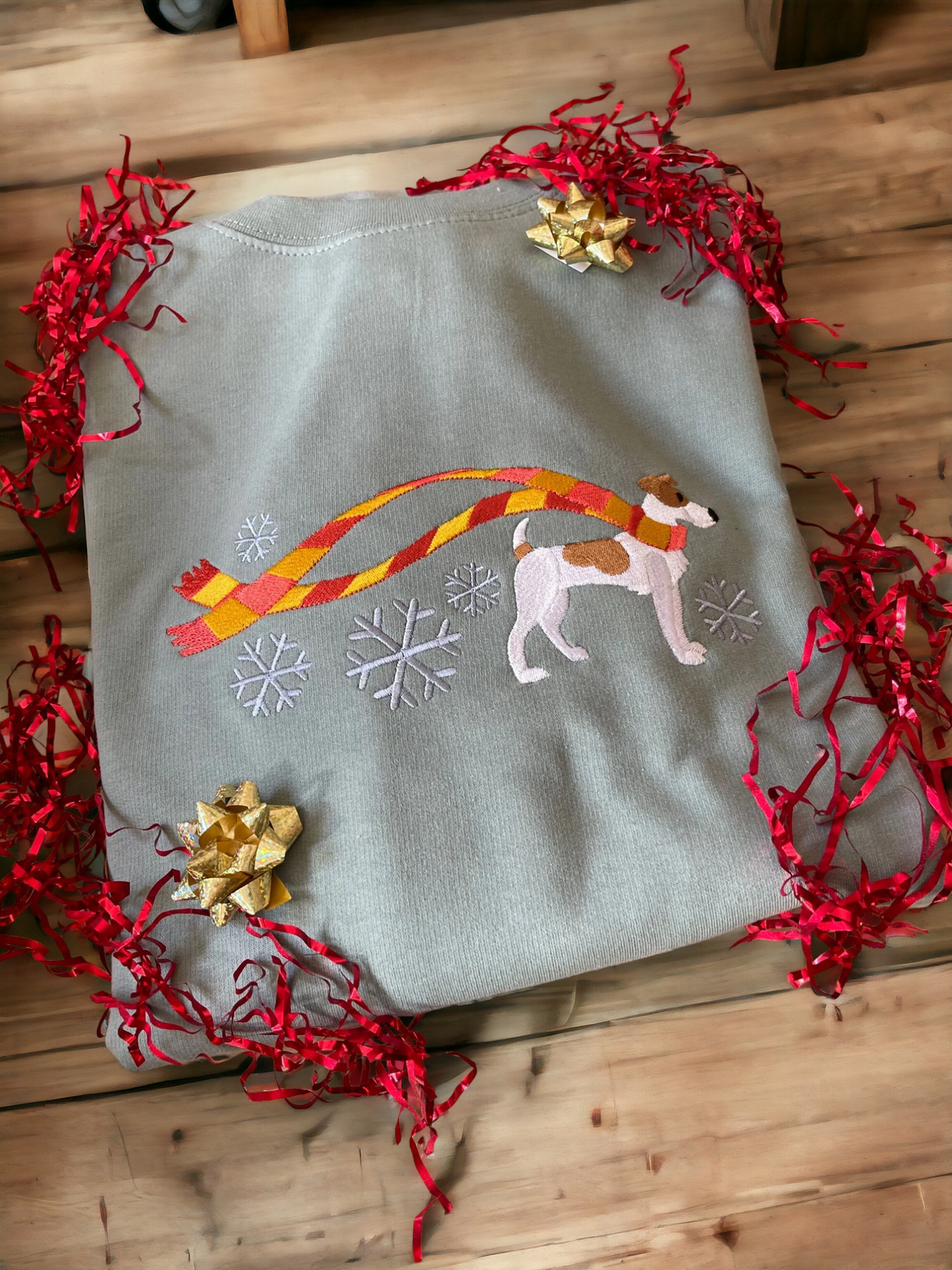 Embroidered Jack Russell Christmas Jumper