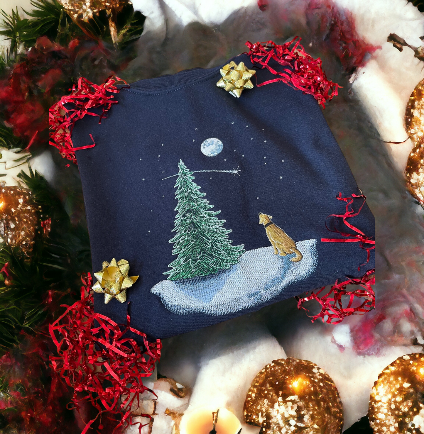 Embroidered Christmas Wishing On A Star jumper