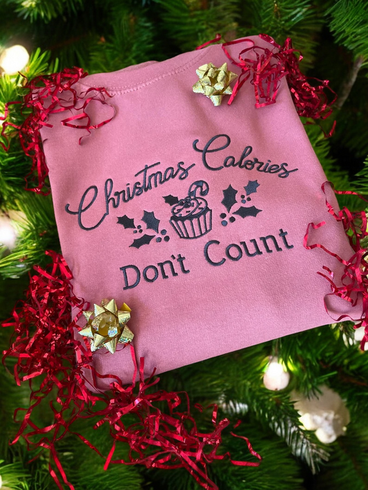 Christmas Calories Don't Count, Embroidered Christmas Jumper