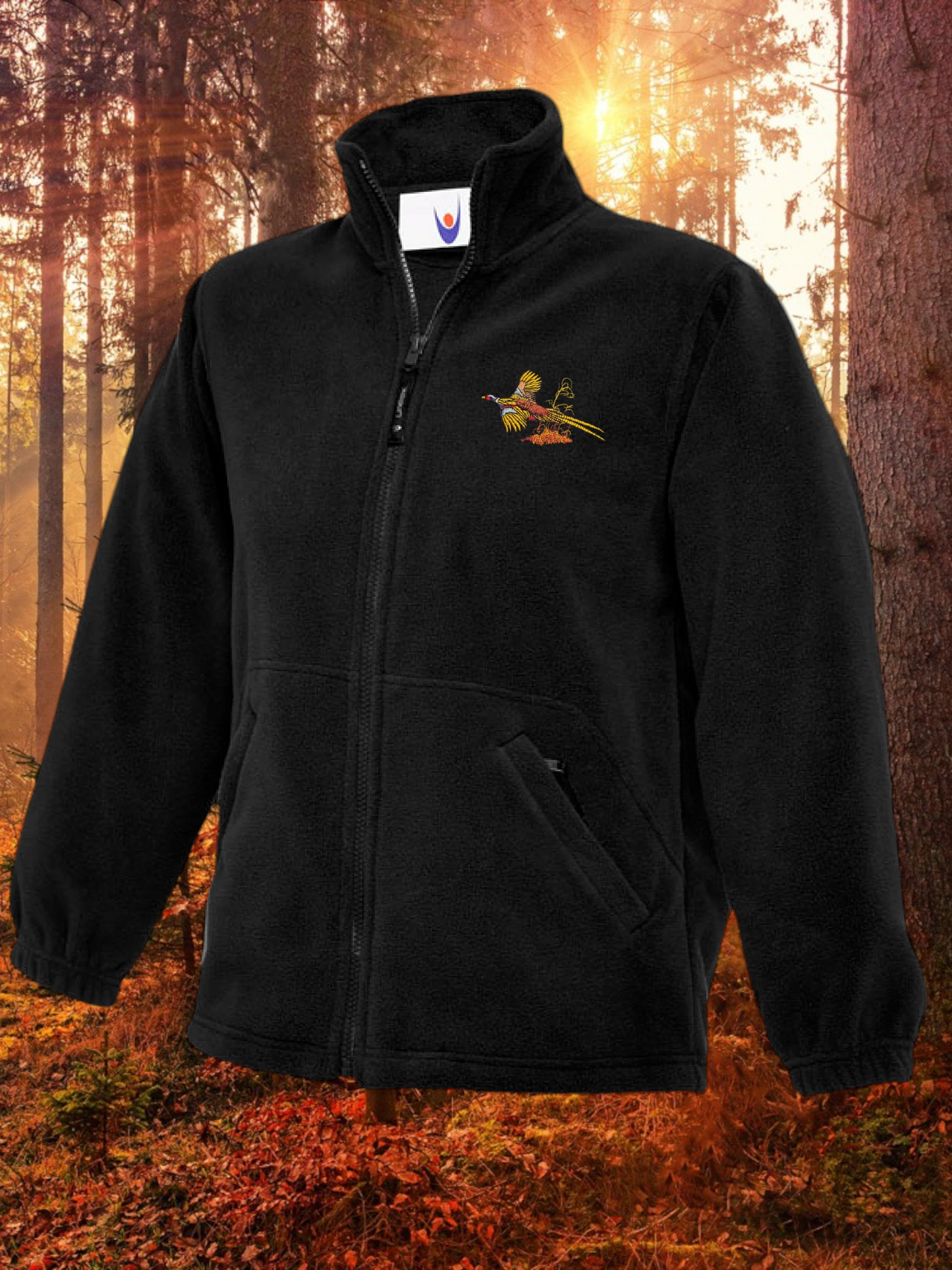 Pheasant Embroidered Warm Premium Fleece