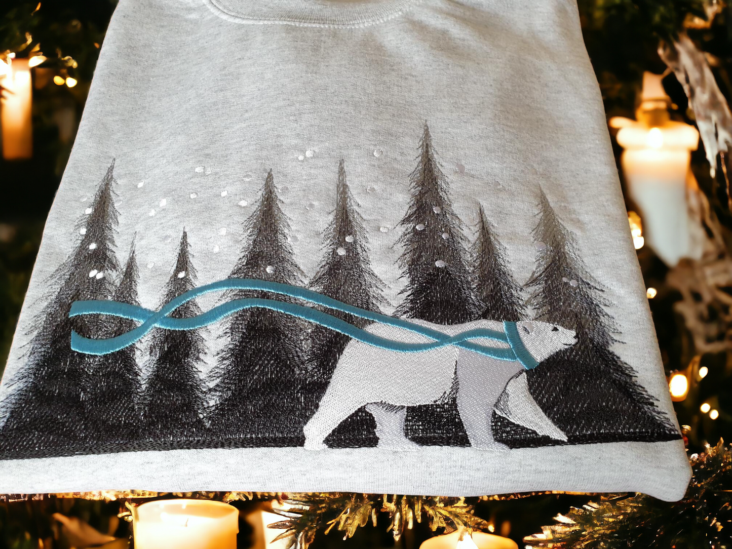 Embroidered Polar Bear Christmas Jumper