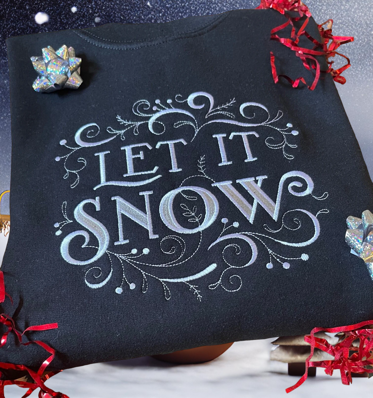 Embroidered Let It Snow Christmas Jumper