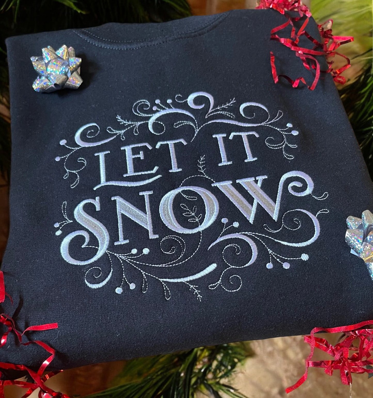 Embroidered Let It Snow Christmas Jumper