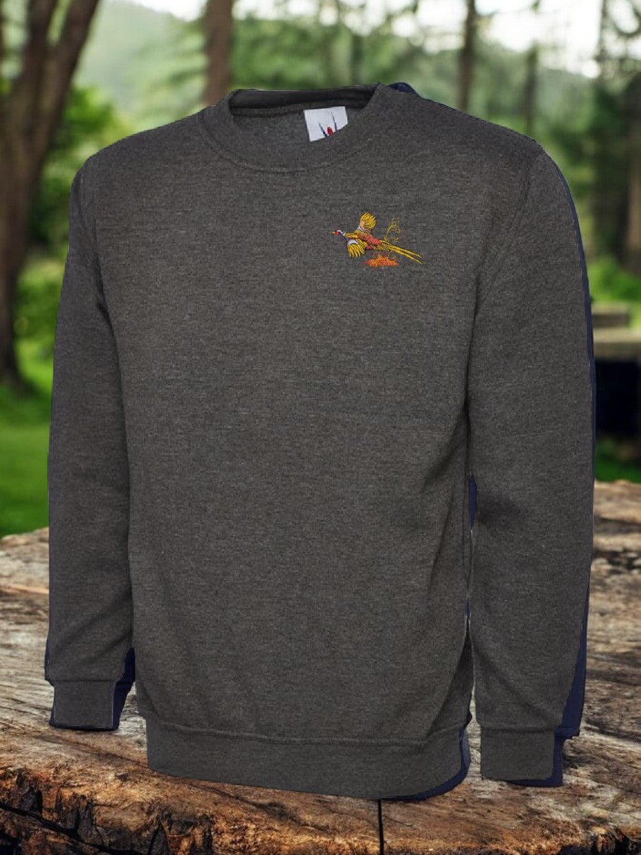 Pheasant Embroidered Sweatshirts