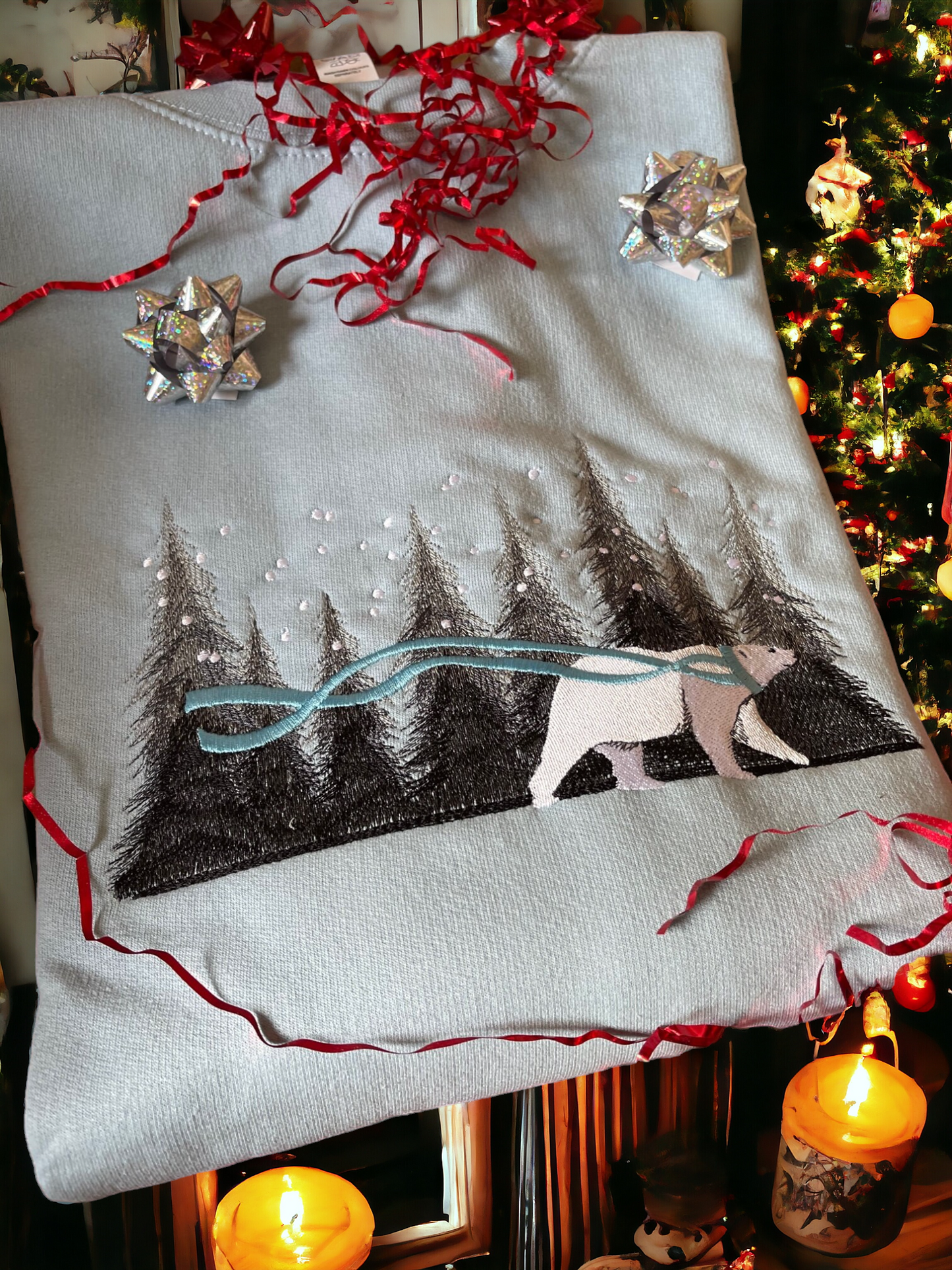 Embroidered Polar Bear Christmas Jumper