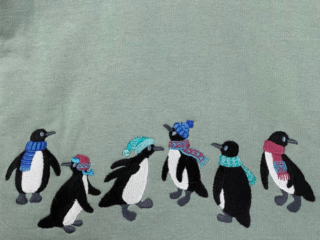 Embroidered Festive Penguin Christmas Jumper