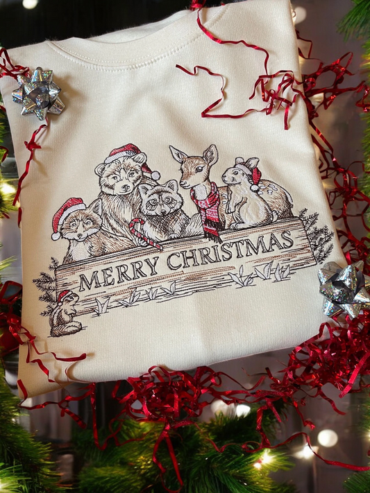 Christmas Woodland Animal Scene Jumper